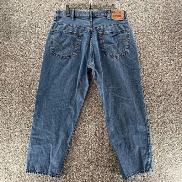 Levis Jeans Mens 38x30 Blue Denim Pants Relaxed Fit Casual Cotton Pockets Logo - Picture 7 of 11